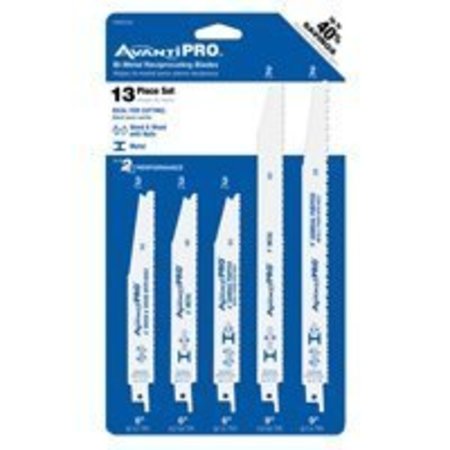 AVANTI PRO Avanti Pro PS0013S Reciprocating Saw Blade Set, Bi-Metal, 13-Piece PS0013S